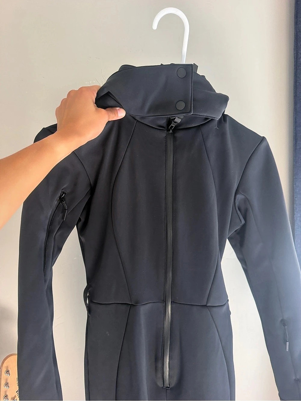 ASOS 4505 Ski Soft Shell Belted Ski Suit with Slim Kick Leg and Faux Fur Hood